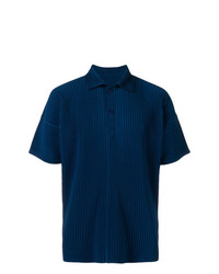 dunkelblaues Polohemd von Homme Plissé Issey Miyake