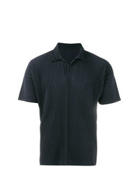 dunkelblaues Polohemd von Homme Plissé Issey Miyake