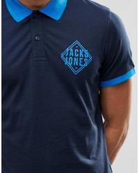 dunkelblaues Polohemd von Jack and Jones