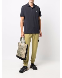 dunkelblaues Polohemd von Stone Island