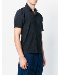 dunkelblaues Polohemd von Homme Plissé Issey Miyake