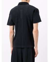 dunkelblaues Polohemd von Homme Plissé Issey Miyake