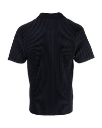 dunkelblaues Polohemd von Homme Plissé Issey Miyake