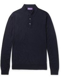 dunkelblaues Polohemd von Ralph Lauren Purple Label