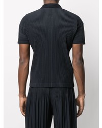 dunkelblaues Polohemd von Homme Plissé Issey Miyake