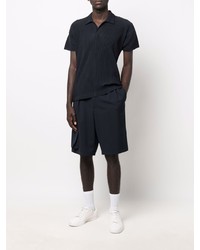 dunkelblaues Polohemd von Homme Plissé Issey Miyake