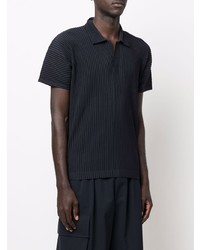 dunkelblaues Polohemd von Homme Plissé Issey Miyake