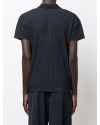 dunkelblaues Polohemd von Homme Plissé Issey Miyake