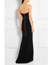 dunkelblaues Satin Ballkleid von Roland Mouret