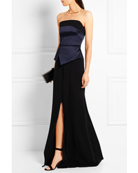 dunkelblaues Satin Ballkleid von Roland Mouret