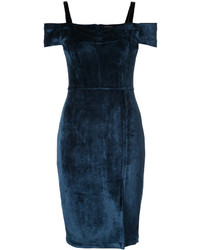 dunkelblaues schulterfreies Kleid von Yigal Azrouel