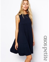 dunkelblaues schwingendes Kleid von Asos