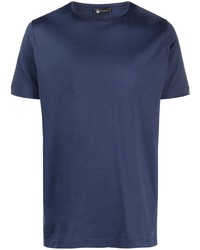 dunkelblaues Seide T-Shirt mit einem Rundhalsausschnitt von Colombo