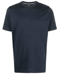 dunkelblaues Seide T-Shirt mit einem Rundhalsausschnitt von Dunhill