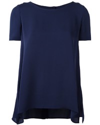 dunkelblaues Seide T-shirt von Diane von Furstenberg