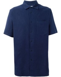 dunkelblaues Seidehemd von Soulland