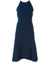 dunkelblaues Seidekleid von Roland Mouret