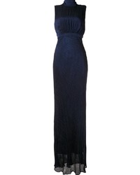 dunkelblaues Seidekleid von Saloni