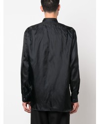 dunkelblaues Seidelangarmhemd von Comme Des Garcons SHIRT