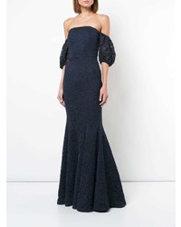 dunkelblaues Spitze Ballkleid von Zac Zac Posen