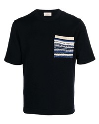 dunkelblaues Strick T-Shirt mit einem Rundhalsausschnitt von Altea