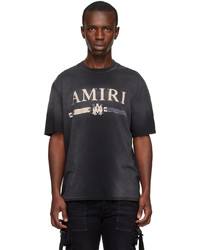 dunkelblaues Strick T-Shirt mit einem Rundhalsausschnitt von Amiri