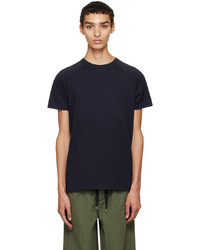dunkelblaues Strick T-Shirt mit einem Rundhalsausschnitt von Aspesi