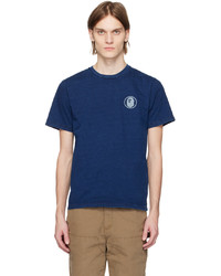 dunkelblaues Strick T-Shirt mit einem Rundhalsausschnitt von BAPE