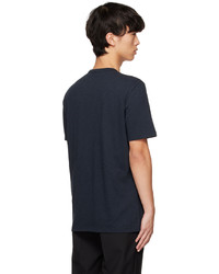 dunkelblaues Strick T-Shirt mit einem Rundhalsausschnitt von Theory