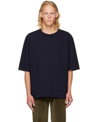 dunkelblaues Strick T-Shirt mit einem Rundhalsausschnitt von Camiel Fortgens