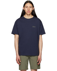 dunkelblaues Strick T-Shirt mit einem Rundhalsausschnitt von Dime