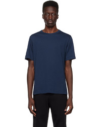 dunkelblaues Strick T-Shirt mit einem Rundhalsausschnitt von Dries Van Noten