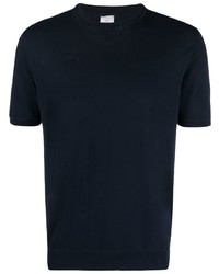 dunkelblaues Strick T-Shirt mit einem Rundhalsausschnitt von Eleventy