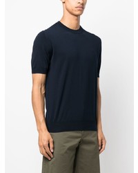 dunkelblaues Strick T-Shirt mit einem Rundhalsausschnitt von Altea
