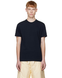 dunkelblaues Strick T-Shirt mit einem Rundhalsausschnitt von Jil Sander