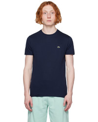 dunkelblaues Strick T-Shirt mit einem Rundhalsausschnitt von Lacoste