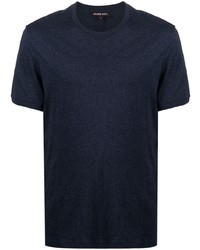 dunkelblaues Strick T-Shirt mit einem Rundhalsausschnitt von Michael Kors