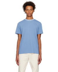 dunkelblaues Strick T-Shirt mit einem Rundhalsausschnitt von Moncler