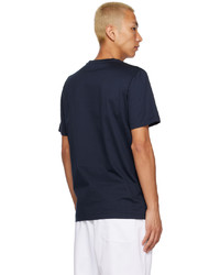 dunkelblaues Strick T-Shirt mit einem Rundhalsausschnitt von Ferragamo