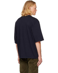 dunkelblaues Strick T-Shirt mit einem Rundhalsausschnitt von Camiel Fortgens