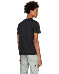 dunkelblaues Strick T-Shirt mit einem Rundhalsausschnitt von Stone Island