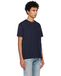dunkelblaues Strick T-Shirt mit einem Rundhalsausschnitt von Polo Ralph Lauren
