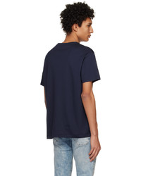 dunkelblaues Strick T-Shirt mit einem Rundhalsausschnitt von Polo Ralph Lauren