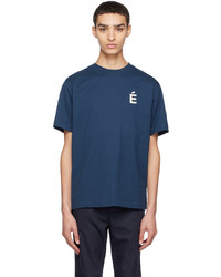 dunkelblaues Strick T-Shirt mit einem Rundhalsausschnitt von Études
