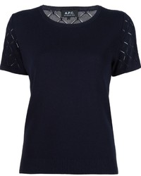 dunkelblaues Strick T-shirt von A.P.C.