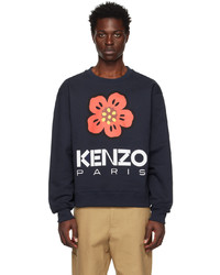 dunkelblaues Sweatshirt mit Blumenmuster von Kenzo