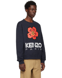 dunkelblaues Sweatshirt mit Blumenmuster von Kenzo
