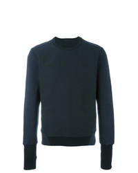 dunkelblaues Sweatshirt mit Fischgrätenmuster von Alexander McQueen