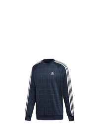dunkelblaues Sweatshirt mit Karomuster von adidas Originals