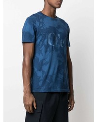 dunkelblaues Mit Batikmuster T-Shirt mit einem Rundhalsausschnitt von Barena